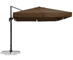 Schneider Sonnenschirm Rhodos, mocca, 300x300 cm quadratisch, Gestell Aluminium/Stahl, Bespannung Polyester, 23.3 kg