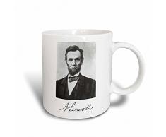 3dRose mug_5319_3 Abraham Lincoln Becher, keramik, mehrfarbig