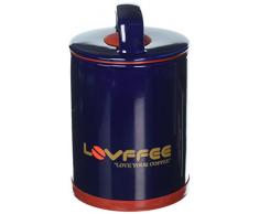 Lovffee Premium-Kaffee-Behälter, Königsblau, Keramik, hält ca. 450 g ganze Kaffeebohnen oder gemahlenen Kaffee in luftdichter Vakuumversiegelter Vorratsdose (Kaffee-Schaufel im Lieferumfang enthalten)
