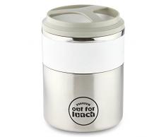 Pioneer Thermo-Speisebehälter 1,5 L Edelstahl Doppelwandig 2-in-1 mit Extra Breiten Öffnung, Isolier Lunch-Box für Suppe/Essen 4 Stunden Heiß 8 Stunden Kühl Auslaufsicher BPA-Frei – Weiß