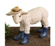 Bits and Pieces Dekofigur Lamm in Stiefeln aus Polyresin, für Haus oder Garten