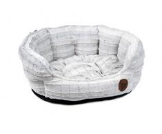Petface Plüsch Hundebett, oval, mittel, weiß