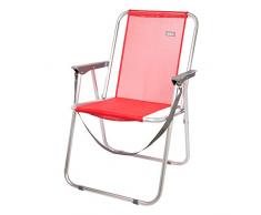 Aktive 53967 Klappstuhl fest Aluminium Beach, 47 x 54 x 75 cm, rot