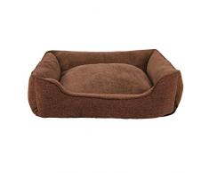 dibea Db00790 Hundebett Meliert Hundekissen Hundekörbchen Bezug Abnehmbar 75x60 cm, S, Braun