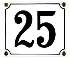 Buddel Bini Wetterfestes Emaille Hausnummernschild 25 12 x 14 cm, sofort lieferbar, weiÃ