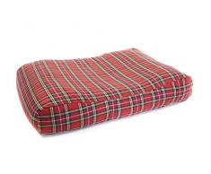Comfort-Kussen 7CBAG1-RUIT-RD Komfort Hundebett Deluxe Tartan, 80x55x15 cm, rot