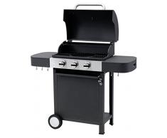 Tepro Gasgrill Medford, Grillfläche: ca. 62 x 36,5 cm, 2 Guss-Grillroste, je ca. 31 x 36,5 cm, 3 Edelstahl-Brenner, je ca. 3 kW Gesamtleistung max. 9 kW | 52 x 125.5 x 113 cm, 3166