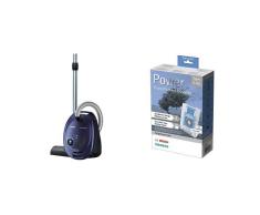 Siemens Bodenstaubsauger synchropower mit Beutel, EEK B, highPower Motor, powerSecure System, Moonlight blue + Staubsaugerbeutel PowerProtect (Type G All, außer VS01)