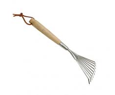 Dehner Fächerbesen mit Holzgriff, ca. 50 x 8 cm, Edelstahl/Holz