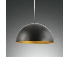 Fabas Pendelleuchte, 46W ECO, E 27, Durchmesser 40 cm HÃ¶he 200 cm, schwarz-/gold 3215-40-101
