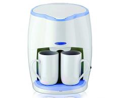 SAPIR SP-1170-L Elektrische Kaffeemaschine mit 2 Porzellan-Tassen, 450 W, weiß/blau