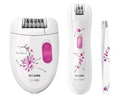Philips HP6550/01 Haarentfernungs-Set mit Mini Epilierer Satinelle für Beine, Körper und sensible Zonen
