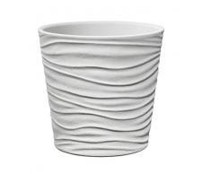 Soendgen Keramik Blumenübertopf, Sonora, weiß steineffekt, 19 x 19 x 18 cm, 0629/0019/1844