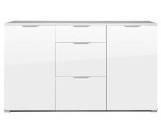 Germania 0268-84 Sideboard mit Hochglanz-Fronten und Oberboden GW-Event in Weiß, 144 x 84 x 40 cm (BxHxT)