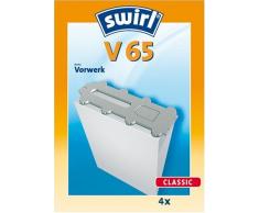 Swirl V 65 Spezialpapier Staubsaugerbeutel für Vorwerk und Foletto Staubsauger, Classic, 4 Stück