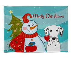 Caroline s Treasures bb1830plmt Schneemann mit Dalmatiner Stoff Tisch-Sets, multicolor