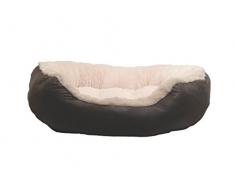 Rosewood 04411 Hundebett Medium aus kuschelig weichem Pelz, mit Rutschfester Unterseite, Maschinenwäsche, 62 cm, braun/cremeweiß