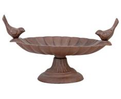 Esschert Design Vogeltränke, Vogelbad mit kurzem Fuß aus Gusseisen, ca. 24 cm x 15 cm x 13 cm