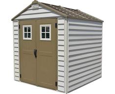 Duramax StoreMax Gartenhaus, aus Kunststoff, 2,1 x 2,1 m, Braun/Braun/einfach zu montieren, stabile Metalldachkonstruktion, feuerfest, Wind- und schneefestet und wartungsfrei