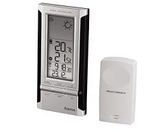 Hama Elektronische Wetterstation EWS-280 (mit Funkuhr, Datum und Wecker) schwarz/silber