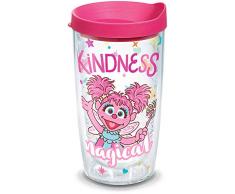 Tervis 1304391 Isolierbecher Kindness Is Magical, Sesamstraße, Abby Cadabby Fuchsia Lid 16 oz - Tritan farblos
