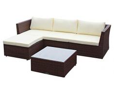 Baidani Poly-Rattan Lounge-Garnitur Starlight, braun, inkl. zusätzlicher Bezug in grau