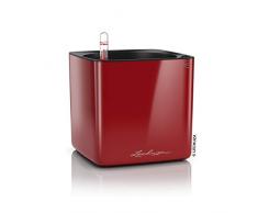 Lechuza Cube Glossy 16 hochwertiger Pflanzwürfel mit Stick -Bewässerungssystem, Scarlet rot highgloss