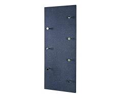 Haku-Möbel 42550 Wandgarderobe Stahl, MDF, granitoptik/chrom nickel, 5.5 x 80 x 30 cm
