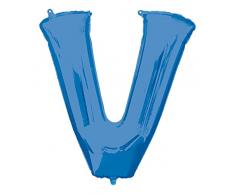 Anagram Folienballon 35443 Buchstabe V, 86,4 cm blau