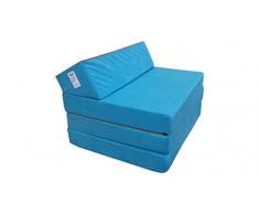 Natalia Spzoo Schlafsessel Klappmatratze Faltmatratze 200 x 70 x 10 cm (1331 Blau)