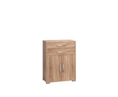 MAJA-Möbel 1227 5525 Aktenregal mit Schubladen und Türen, Sonoma-Eiche-Nachbildung, Abmessungen BxHxT: 80 x 109,7 x 40 cm
