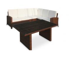 Baidani Designer Sitzgruppe Suntrap, 1 Ecksofa, 1 Tisch mit Glasplatte (Sicherheitsglas), schwarz