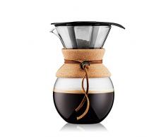 Bodum 11571-109 Pour Over Kaffeebereiter mit Permanentfilter 1 L, Mehrlagig, transparent, 14 x 16,3 x 20,2 cm