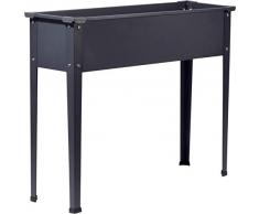 dobar 58730 Rechteckiges Tischbeet pulverbeschichtetem Stahl, Robustes Hochbeet für den Garten, 100 x 30,5 x 81,5 cm, Anthrazit