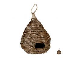 Relaxdays Vogelnest, dekorativer Nistkasten, hängend, Kokosfaser, geflochten, Garten, Balkon, Nest HxD 38 x 21 cm, Natur, B