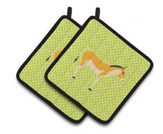 Carolines Treasures BB8098PTHD Common Strauß blau kariert dekorierter Topflappen, 19,1 x 19,1 cm, mehrfarbig Esel & Maultiere - Turkmenischer Kulan Esel 7.5 x 7.5 mehrfarbig