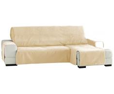 Eysa Praktische Sofabezüge, Chaiselongue 240 cm, Rechte Vorderansicht, Stoff, Beige, Drei Sitzplätze