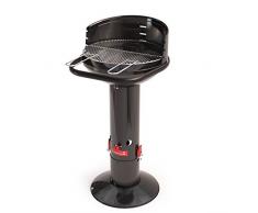 Barbecook Säulengrill rund Standgrill Edelstahl schwarz 96-cm hoch Grillrost 45-cm