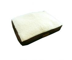 Ellie-Bo Hundebett mit Kunstwildleder und Schaffell für Hundekäfig / Kiste,Braun, XL: 117x75x10cm