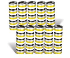 Beistle 88020-50 Metallic Serpentine Überwürfe 10 Rollen Silvester Party Gastgeschenke Auszeichnungen Nacht Deko 12,7 x 3,8 cm schwarz/gold/silber/weiß
