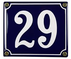 Buddel Bini Wetterfestes Emaille Hausnummernschild 29 12 x 14 cm, sofort lieferbar, blau