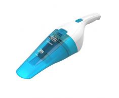 Black+Decker 2-in-1 Dustbuster, Nass/Trocken Akku-Handsauger (Akkusauger mit 3.6V, blau/weiß, Gummilippe für Nassreinigung aufsteckbar, transparenter Schmutzfangbehälter, Lithium Akku) WDC115WA