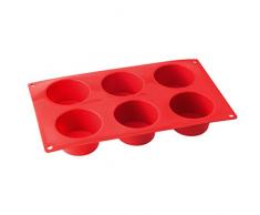 Dr. Oetker Muffinform aus Silikon 6er Cups Flexxibel, Silikonform für Muffins, Form aus hochwertigem Platinsilikon mit Antihaft-Eigenschaften (Farbe: Rot) - spülmaschinengeeignet, Menge: 1 Stück