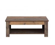 FORTE Couchtisch Wohnzimmertisch, Holzwerkstoff, 110 x 44,4 (max 66,3) x 65 (max 94,1) cm, mit hochklappbarer Tischplatte und Ablagefläche in trendigem Vintage/Industrial Look