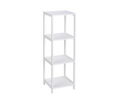 Wenko 21861100 Regal Oslo 4 Etagen - Badregal im Landhausstil, Holz, 36 x 112 x 36 cm, WeiÃ