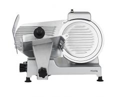 H.Koenig MSX250 Allesschneider / Schneidemaschine / Aufschnitt von 0 bis 12 mm Dicke / 25 cm Ø Messer / mit Messerschärfer / 240 Watt / silber