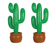 Beistle Aufblasbarer Kaktus Party 2er-Set Grün/Weiß/Braun