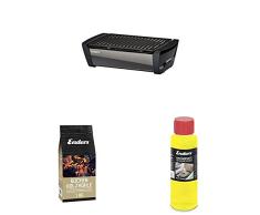 Enders Starter-Set AURORA MIRROR raucharmer Tischgrill, black 1365, mit Holzkohle und Anzündpaste, rauchfreier Holzkohlegrill, Grill rauchfrei, für Camping-Grillen, Balkon, ausgezeichnetes Design