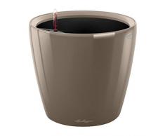 Lechuza 16105 CLASSICO Premium LS 50 Herausnehmbarer Pflanzeinsatz mit patentiertem Griffrahmen, Taupe Hochglanz, Hochwertiger Kunststoff, Inkl. Bewässerungssystem, Für Innenraumbegrünung