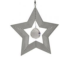 NATURES MELODY - Cosmo Windspiel STERN, ca. 8 Zoll / ca. 20 cm, silberfarben